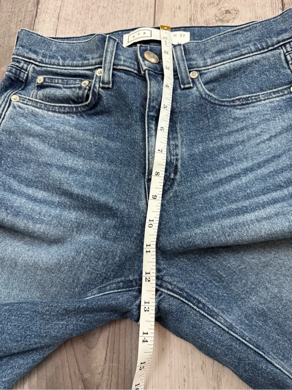 AYR Secret Sauce Wide Leg Flare Jeans in Medium Blue Wash - Picture 7 of 10